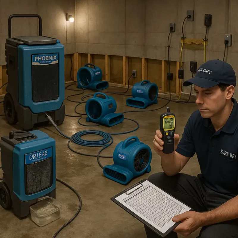 Structural Drying and Dehumidification process in Boonville, CA
